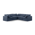 Manufacturer Color_Navy -- Indulge 105" Navy Linen Textured Fabric Upholstered 5 pc Modular Sectional IMAGE 1