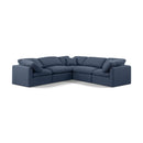 Meridian Indulge Navy Linen Textured Fabric Modular Sectional IMAGE 1