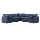  Manufacturer Color_Navy -- Indulge 105" Navy Linen Textured Fabric Upholstered 5 pc Modular Sectional IMAGE 9