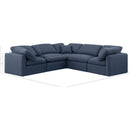 Meridian Indulge Navy Linen Textured Fabric Modular Sectional IMAGE 9
