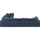  Manufacturer Color_Navy -- Indulge 140" Navy Linen Textured Fabric Upholstered 6 pc Modular Sectional IMAGE 3