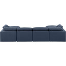  Manufacturer Color_Navy -- Indulge 140" Navy Linen Textured Fabric Upholstered 6 pc Modular Sectional IMAGE 3