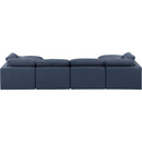 Meridian Indulge Navy Linen Textured Fabric Modular Sectional IMAGE 3