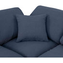  Manufacturer Color_Navy -- Indulge 140" Navy Linen Textured Fabric Upholstered 6 pc Modular Sectional IMAGE 7