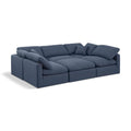  Manufacturer Color_Navy -- Indulge 105" Navy Linen Textured Fabric Upholstered 6 pc Modular Sectional IMAGE 1