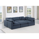  Manufacturer Color_Navy -- Indulge 105" Navy Linen Textured Fabric Upholstered 6 pc Modular Sectional IMAGE 2