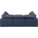 Meridian Indulge Navy Linen Textured Fabric Modular Sectional IMAGE 3