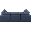  Manufacturer Color_Navy -- Indulge 105" Navy Linen Textured Fabric Upholstered 6 pc Modular Sectional IMAGE 3