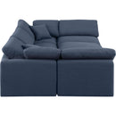  Manufacturer Color_Navy -- Indulge 105" Navy Linen Textured Fabric Upholstered 6 pc Modular Sectional IMAGE 5