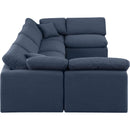  Manufacturer Color_Navy -- Indulge 140" Navy Linen Textured Fabric Upholstered 6 pc Modular Sectional IMAGE 5
