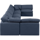  Manufacturer Color_Navy -- Indulge 175" Navy Linen Textured Fabric Upholstered 7 pc Modular Sectional IMAGE 5