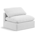  Manufacturer Color_White -- Indulge White Linen Textured Fabric Upholstered Modular Armless Chair IMAGE 1