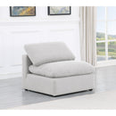  Manufacturer Color_White -- Indulge White Linen Textured Fabric Upholstered Modular Armless Chair IMAGE 2