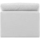  Manufacturer Color_White -- Indulge White Linen Textured Fabric Upholstered Modular Armless Chair IMAGE 3