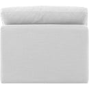 Meridian Indulge White Linen Textured Fabric Armless Chair IMAGE 3