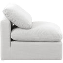  Manufacturer Color_White -- Indulge White Linen Textured Fabric Upholstered Modular Armless Chair IMAGE 5