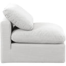 Meridian Indulge White Linen Textured Fabric Armless Chair IMAGE 5
