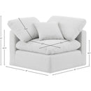 Meridian Indulge White Linen Textured Fabric Corner Chair IMAGE 8