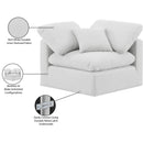  Manufacturer Color_White -- Indulge White Linen Textured Fabric Upholstered Modular Corner Chair IMAGE 9