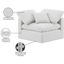 Meridian Indulge White Linen Textured Fabric Corner Chair IMAGE 9