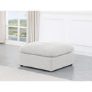  Manufacturer Color_White -- Indulge White Linen Textured Fabric Upholstered Modular Ottoman IMAGE 2