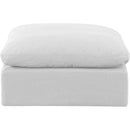  Manufacturer Color_White -- Indulge White Linen Textured Fabric Upholstered Modular Ottoman IMAGE 3