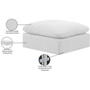  Manufacturer Color_White -- Indulge White Linen Textured Fabric Upholstered Modular Ottoman IMAGE 6