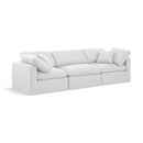  Manufacturer Color_White -- Indulge 105" White Linen Textured Fabric Upholstered 3 pc Modular Sofa IMAGE 1