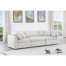  Manufacturer Color_White -- Indulge 105" White Linen Textured Fabric Upholstered 3 pc Modular Sofa IMAGE 2