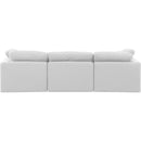 Meridian Indulge White Linen Textured Fabric Modular Sofa IMAGE 3