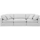  Manufacturer Color_White -- Indulge 105" White Linen Textured Fabric Upholstered 3 pc Modular Sofa IMAGE 4