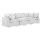  Manufacturer Color_White -- Indulge 105" White Linen Textured Fabric Upholstered 3 pc Modular Sofa IMAGE 8