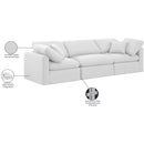  Manufacturer Color_White -- Indulge 105" White Linen Textured Fabric Upholstered 3 pc Modular Sofa IMAGE 9