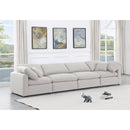  Manufacturer Color_White -- Indulge 140" White Linen Textured Fabric Upholstered 4 pc Modular Sofa IMAGE 2
