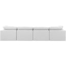  Manufacturer Color_White -- Indulge 140" White Linen Textured Fabric Upholstered 4 pc Modular Sofa IMAGE 3