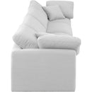  Manufacturer Color_White -- Indulge 140" White Linen Textured Fabric Upholstered 4 pc Modular Sofa IMAGE 5