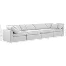Meridian Indulge White Linen Textured Fabric Modular Sofa IMAGE 8