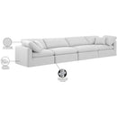  Manufacturer Color_White -- Indulge 140" White Linen Textured Fabric Upholstered 4 pc Modular Sofa IMAGE 9