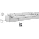 Meridian Indulge White Linen Textured Fabric Modular Sofa IMAGE 9