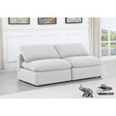 Meridian Indulge White Linen Textured Fabric Modular Sofa IMAGE 2