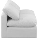  Manufacturer Color_White -- Indulge 70" White Linen Textured Fabric Upholstered 2 pc Armless Modular Loveseat IMAGE 5