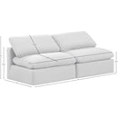  Manufacturer Color_White -- Indulge 70" White Linen Textured Fabric Upholstered 2 pc Armless Modular Loveseat IMAGE 7