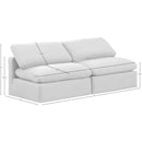 Meridian Indulge White Linen Textured Fabric Modular Sofa IMAGE 7