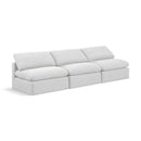  Manufacturer Color_White -- Indulge 105" White Linen Textured Fabric Upholstered 3 pc Armless Modular Sofa IMAGE 1