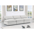  Manufacturer Color_White -- Indulge 105" White Linen Textured Fabric Upholstered 3 pc Armless Modular Sofa IMAGE 2