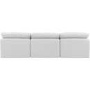  Manufacturer Color_White -- Indulge 105" White Linen Textured Fabric Upholstered 3 pc Armless Modular Sofa IMAGE 3