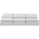  Manufacturer Color_White -- Indulge 105" White Linen Textured Fabric Upholstered 3 pc Armless Modular Sofa IMAGE 4