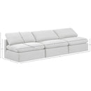  Manufacturer Color_White -- Indulge 105" White Linen Textured Fabric Upholstered 3 pc Armless Modular Sofa IMAGE 7