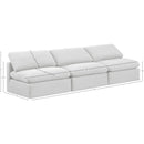 Meridian Indulge White Linen Textured Fabric Modular Sofa IMAGE 7