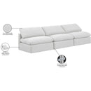 Meridian Indulge White Linen Textured Fabric Modular Sofa IMAGE 8